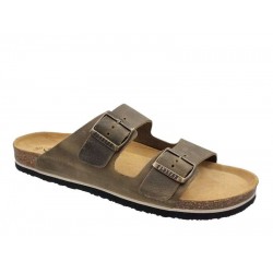 Plakton 175857 Kaki Δερμάτινα Ανδρικά Σανδάλια