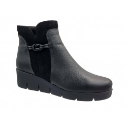 SOFTIES 7427 Μαύρα Δερμάτινα Γυναικεία Μποτάκια