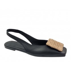 Mago 97578 Black Δερμάτινα Γυναικεία Σανδάλια