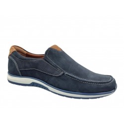 SOFTIES 6312 Μπλε Δερμάτινα Ανδρικά Μοκασίνια 