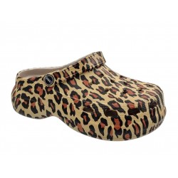 Cubanitas SD-09018 Leopard Γυναικεία Σαμπό