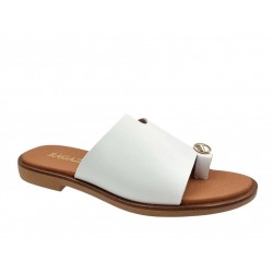 Ragazza 01040 Λευκά Δερμάτινα Γυναικεία Σανδάλια