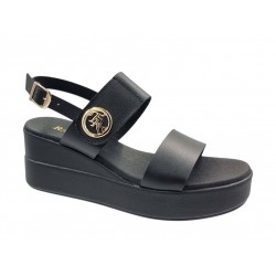 Ragazza 0391 Μαύρες Πλατφόρμες - Πέδιλα