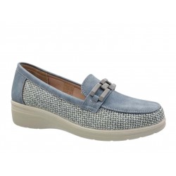 B-Soft 2505-13 Μπλε Καλοκαιρινά Γυναικεία Μοκασίνια