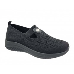 Canguro CA1227 Μαύρα Πάνινα Γυναικεία Loafers