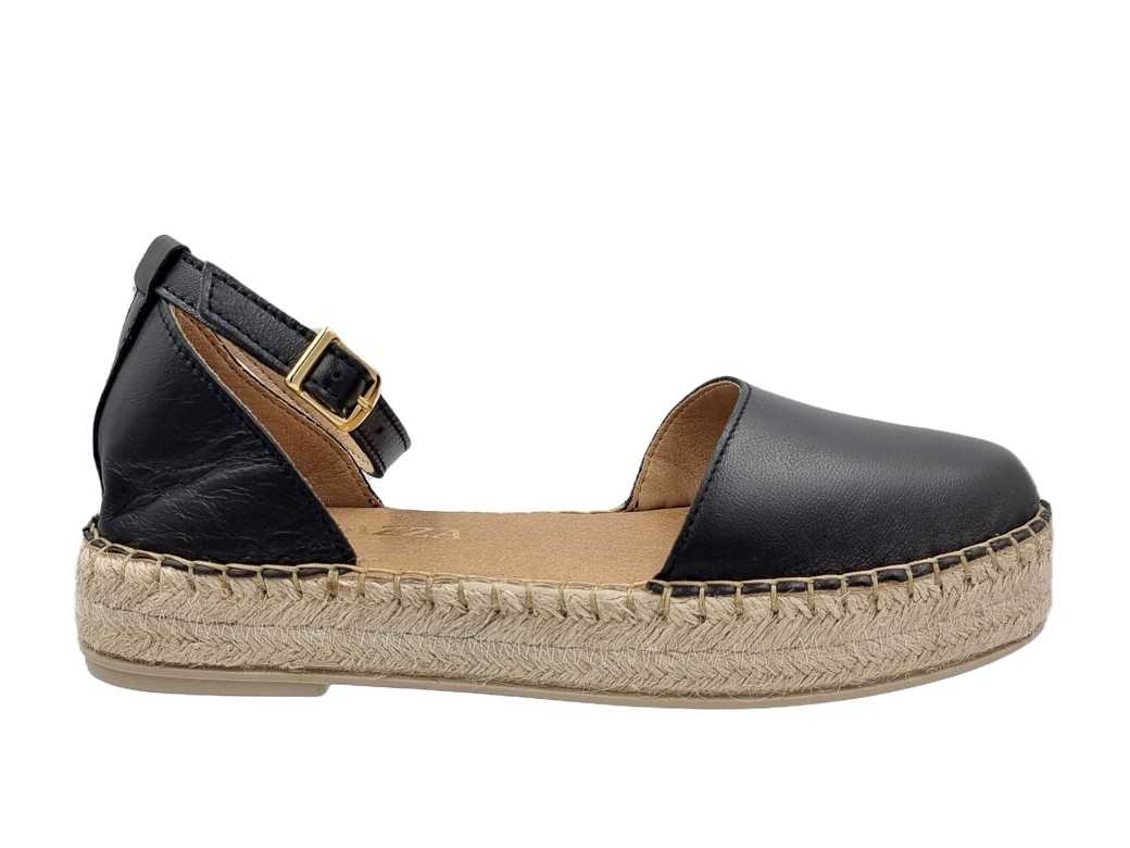 Ragazza 0204 Μαύρες Δερμάτινες Γυναικείες Εσπαντρίγιες