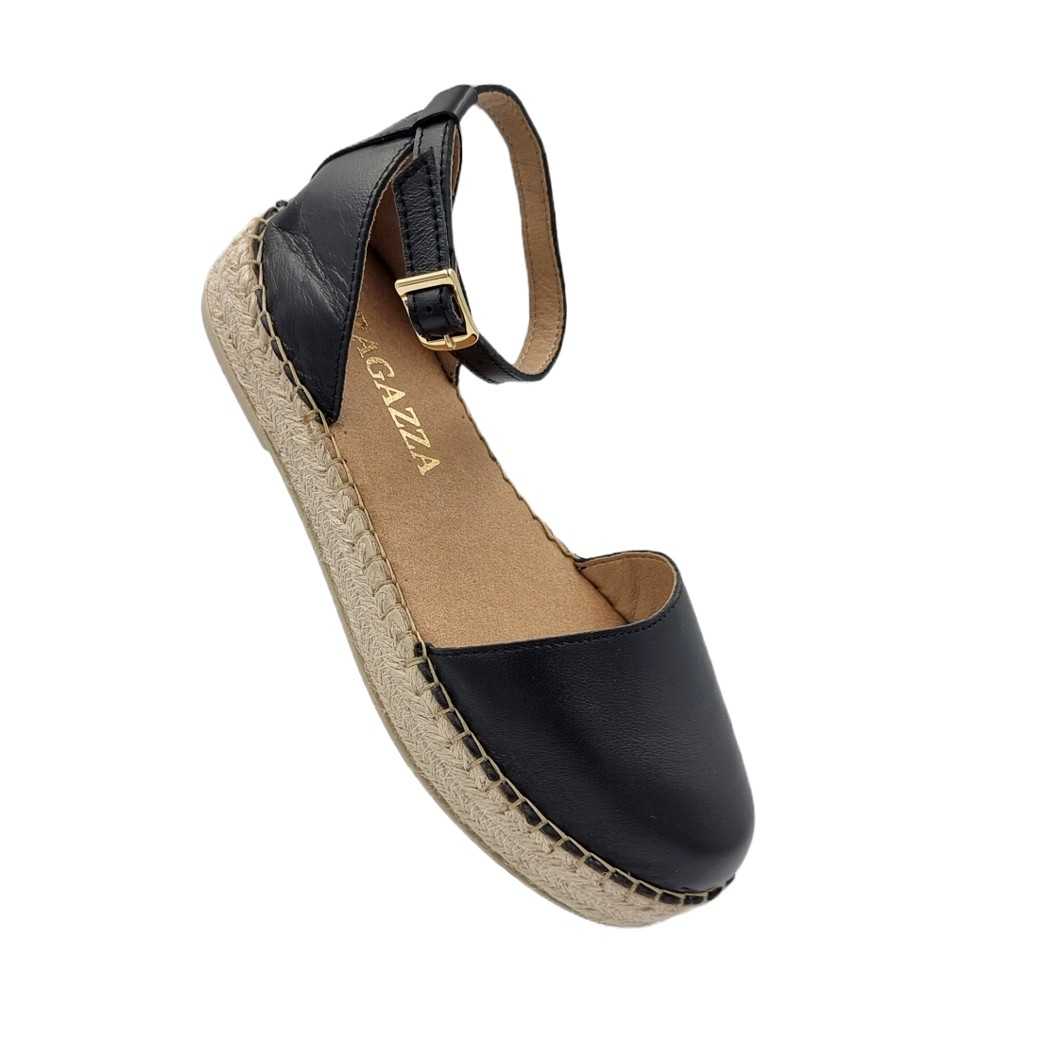 Ragazza 0204 Μαύρες Δερμάτινες Γυναικείες Εσπαντρίγιες