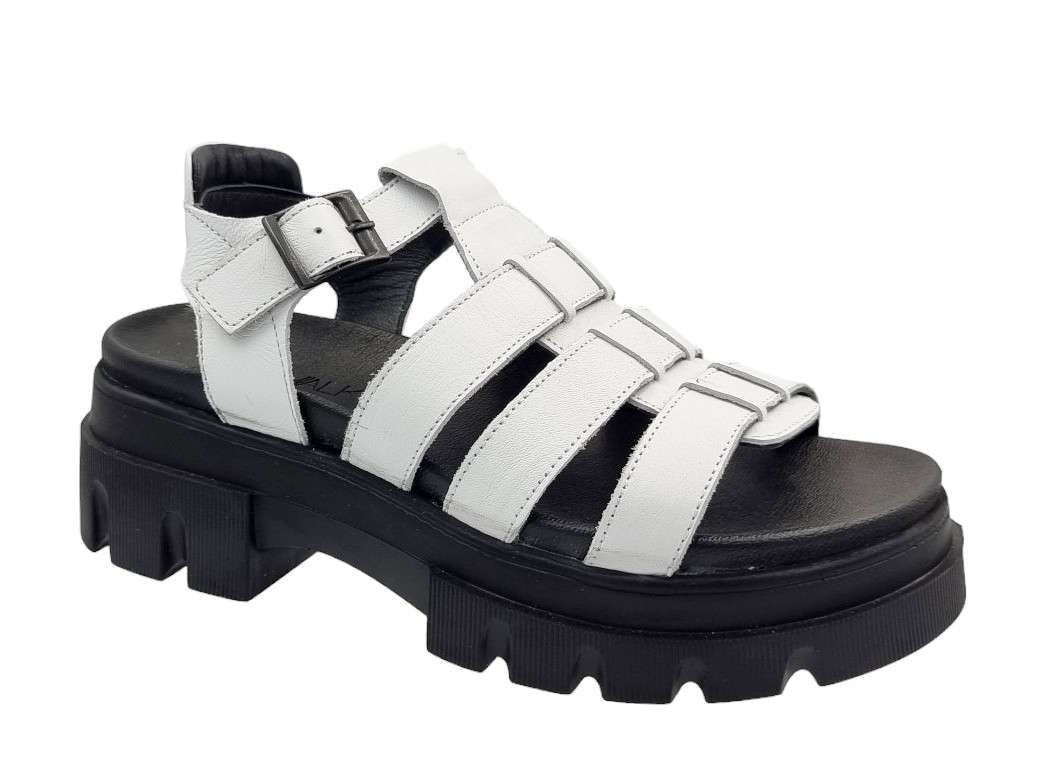 Cat Walk 405 White Δερμάτινα Γυναικεία Πέδιλα