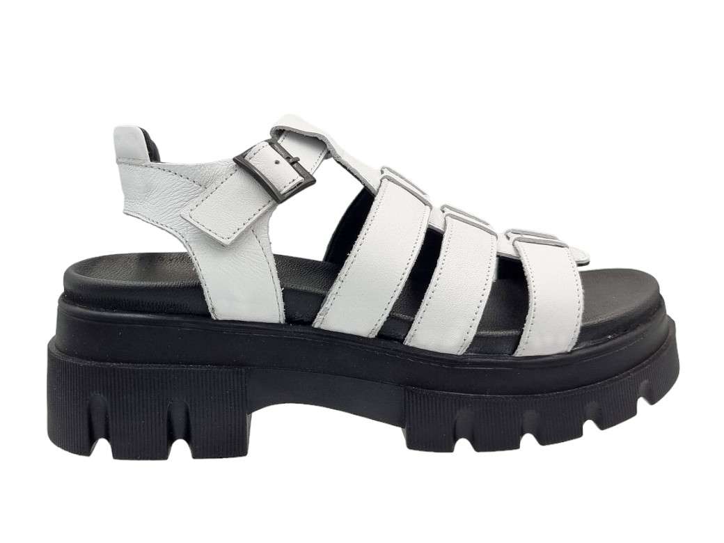 Cat Walk 405 White Δερμάτινα Γυναικεία Πέδιλα