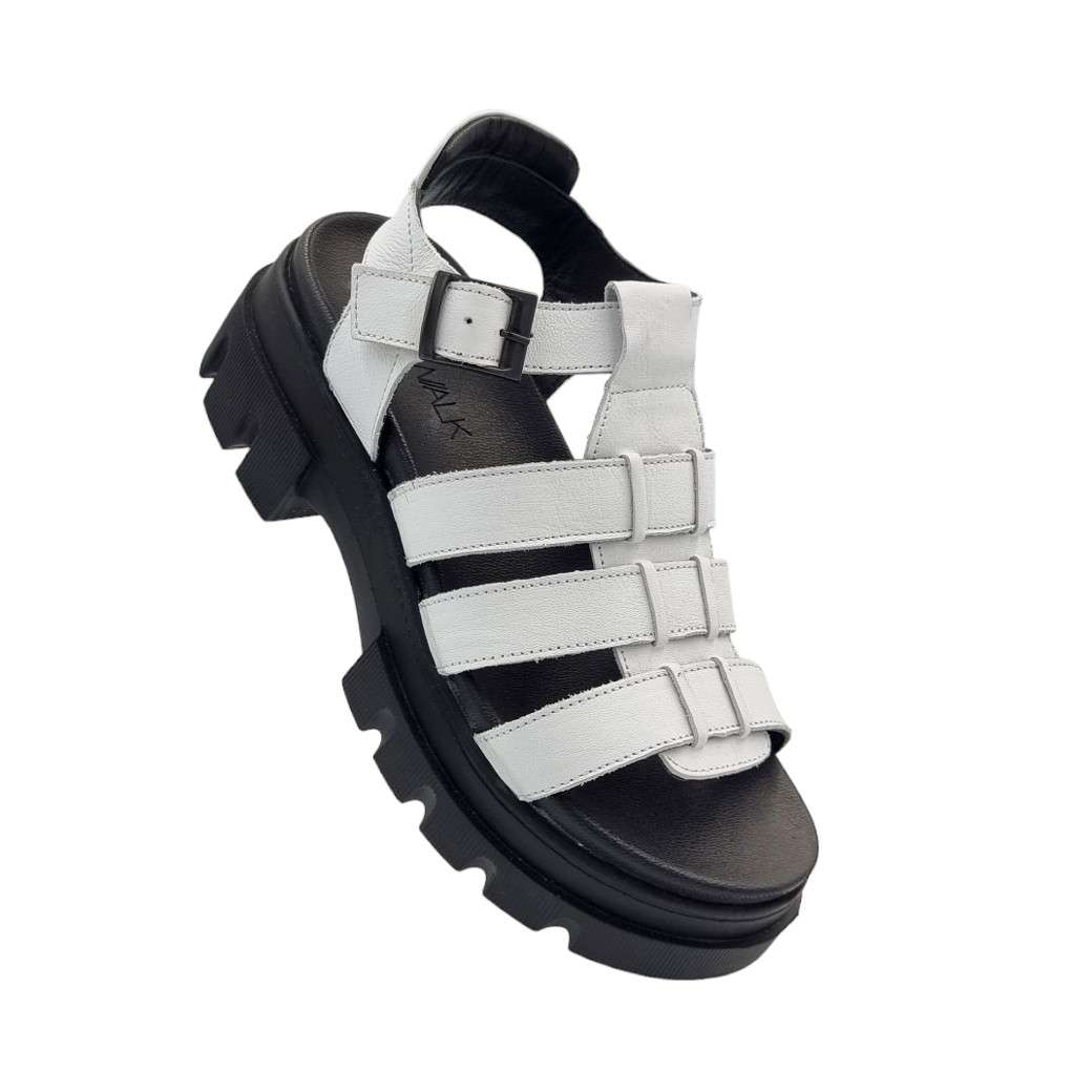 Cat Walk 405 White Δερμάτινα Γυναικεία Πέδιλα