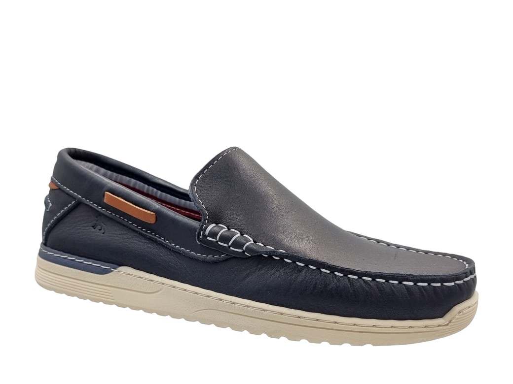 Boxer 19298 10-016 Μπλε Δερμάτινα Ανδρικά Μοκασίνια