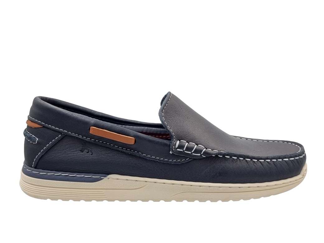 Boxer 19298 10-016 Μπλε Δερμάτινα Ανδρικά Μοκασίνια