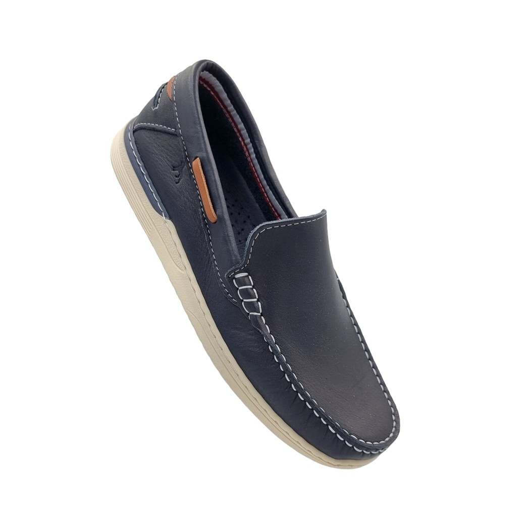 Boxer 19298 10-016 Μπλε Δερμάτινα Ανδρικά Μοκασίνια