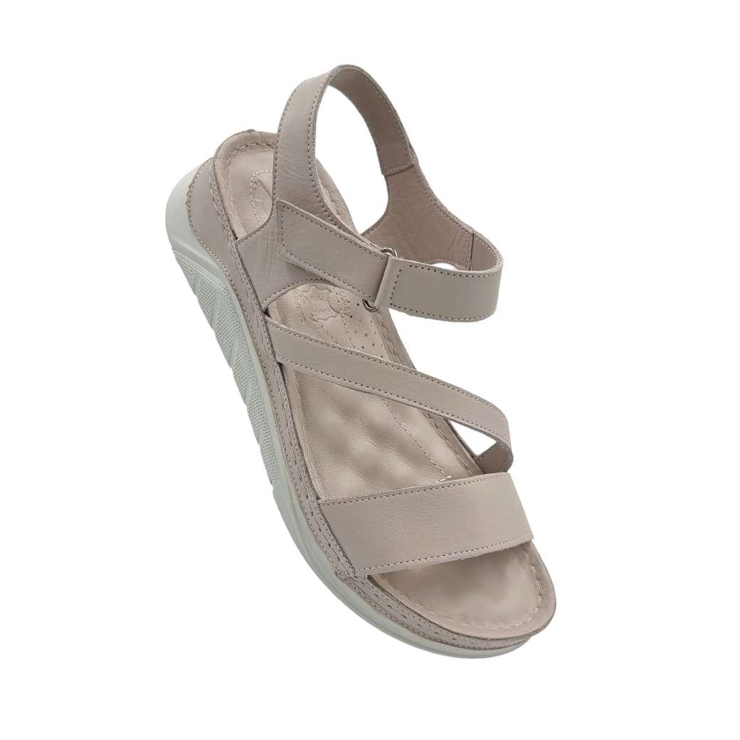 Boxer 98604 10-008 Γκρι Δερμάτινα Γυναικεία Πέδιλα