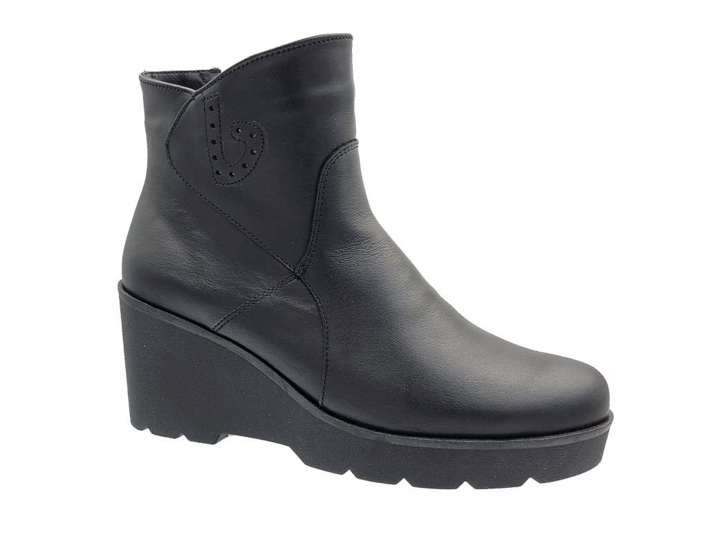 Boxer 57729 15-111 Μαύρα Δερμάτινα Γυναικεία Μποτάκια