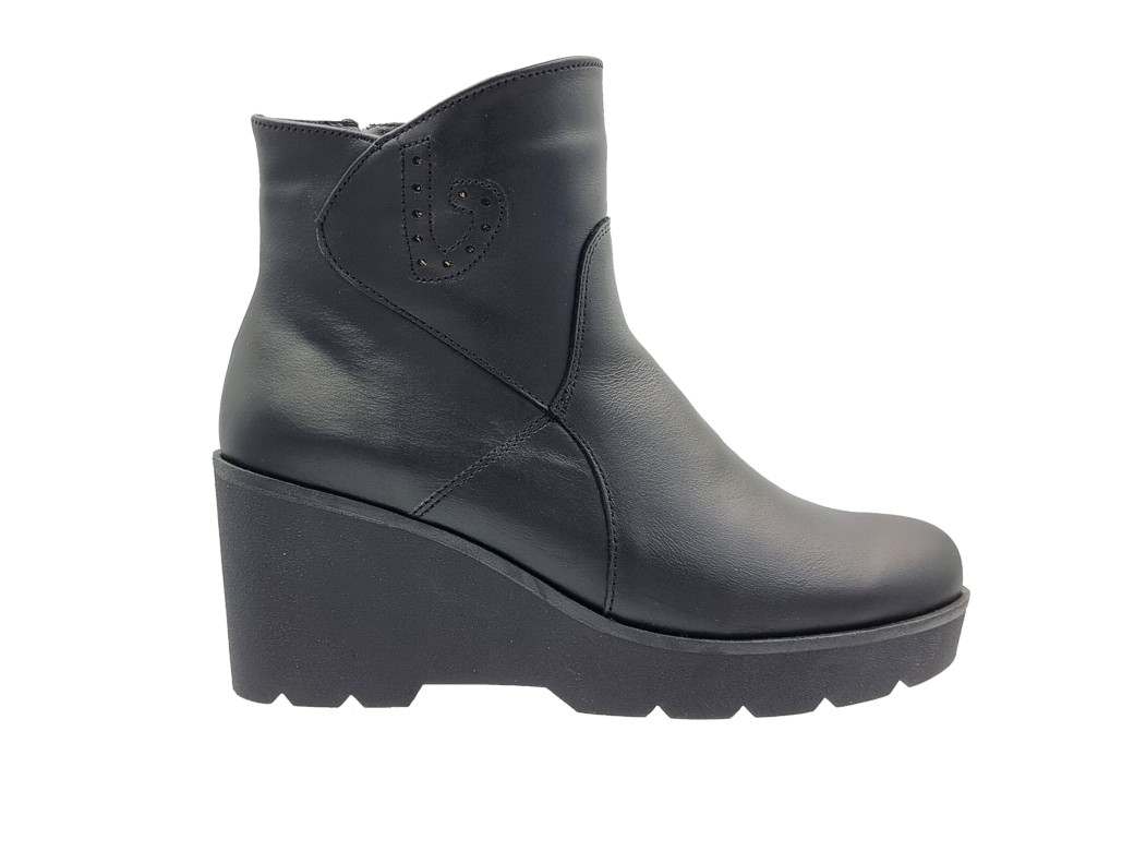 Boxer 57729 15-111 Μαύρα Δερμάτινα Γυναικεία Μποτάκια