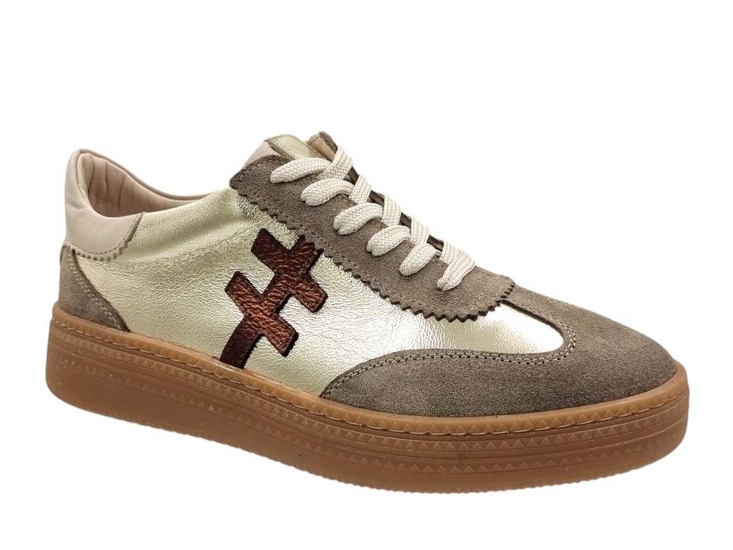 Tatoo 13001 Gold Γυναικεία Δερμάτινα Sneakers