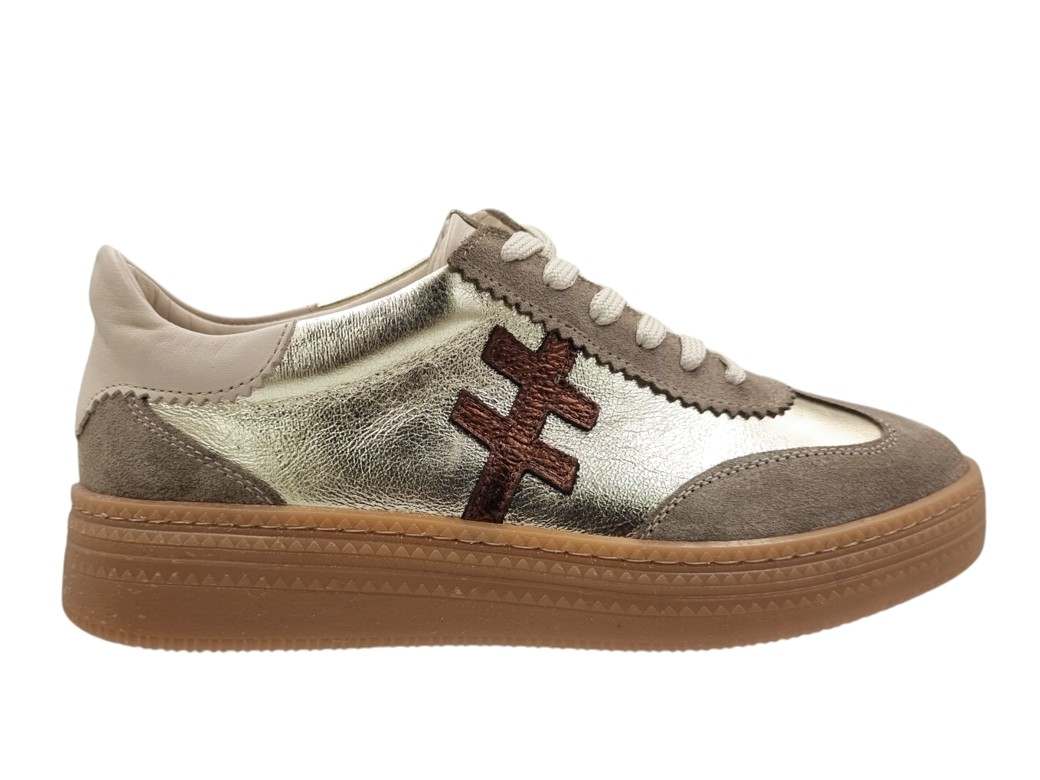 Tatoo 13001 Gold Γυναικεία Δερμάτινα Sneakers