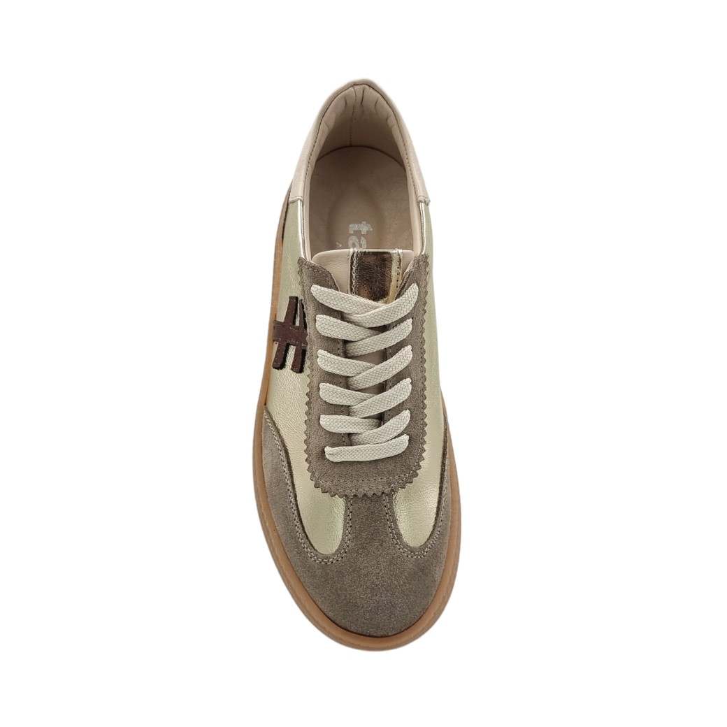 Tatoo 13001 Gold Γυναικεία Δερμάτινα Sneakers