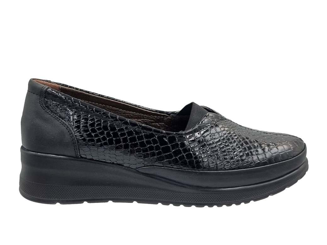 Sabino 157 Μαύρα Δερμάτινα Γυναικεία Μοκασίνια