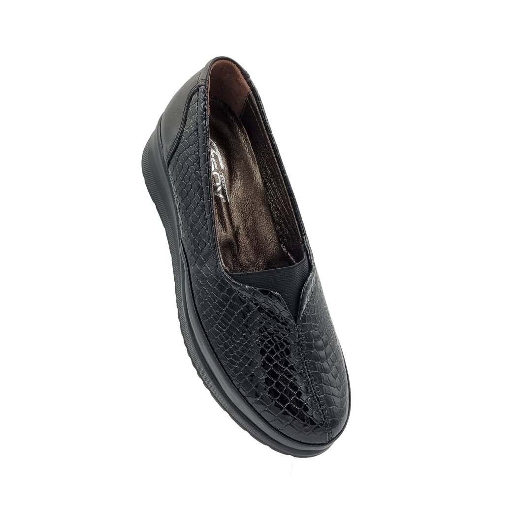 Sabino 157 Μαύρα Δερμάτινα Γυναικεία Μοκασίνια