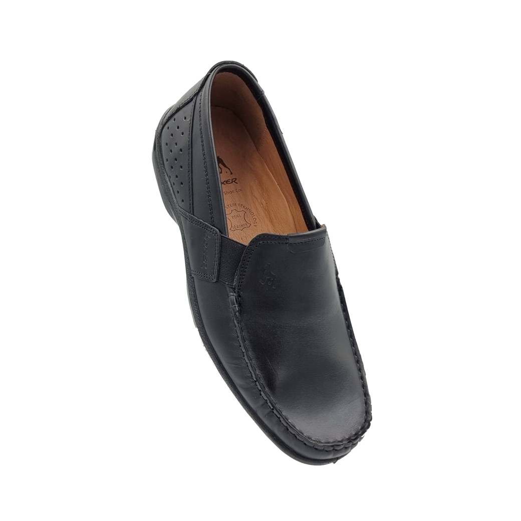 Boxer 15374 15372 15-011 Μαύρα Δερμάτινα Ανδρικά Μοκασίνια