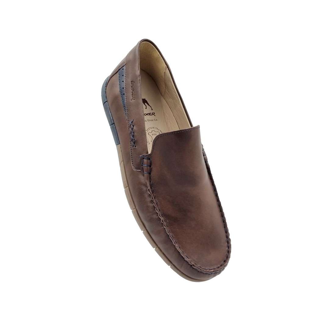 Boxer 21364 15-014 Καφέ Δερμάτινα Ανδρικά Μοκασίνια