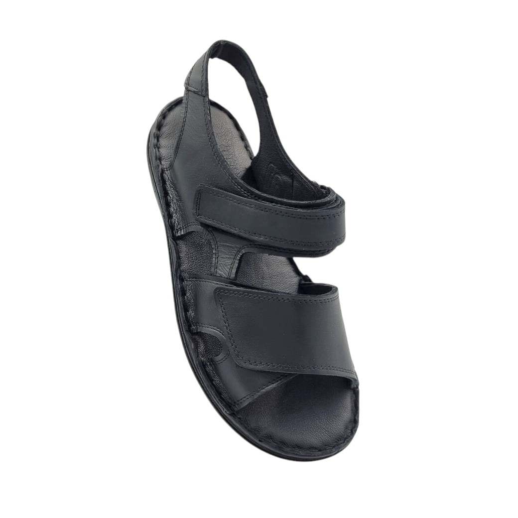 Dafni 05 Μαύρα Δερμάτινα Ανδρικά Πέδιλα