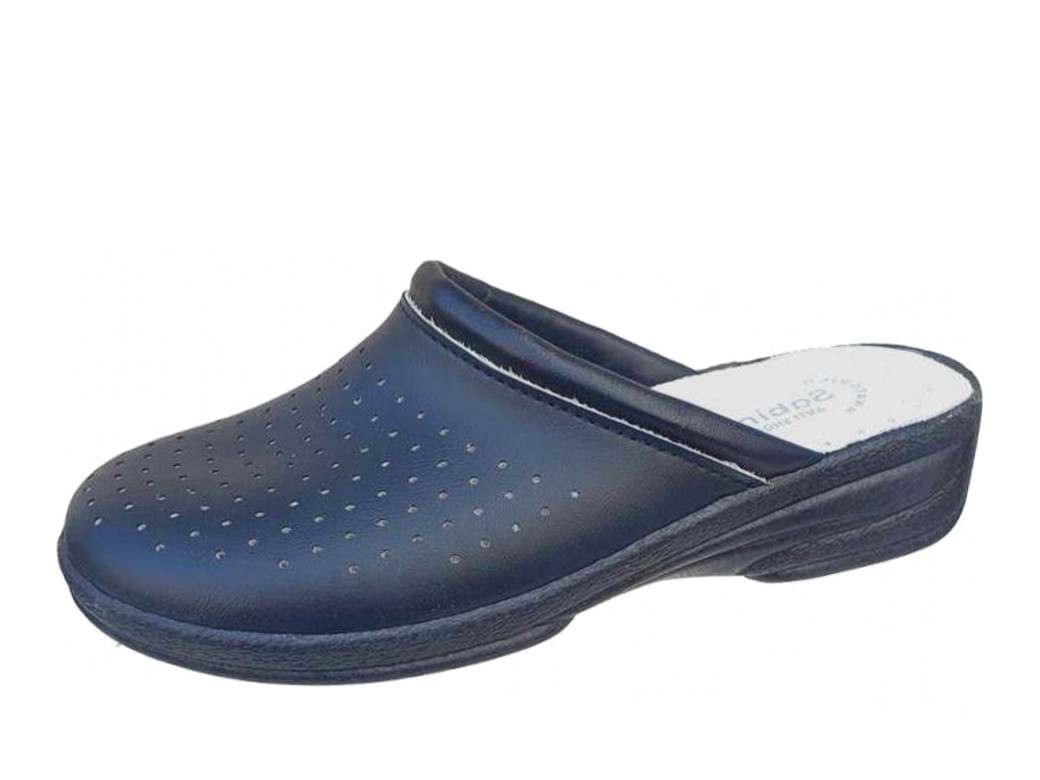 Sabino 8001 Μπλε Δερμάτινα Γυναικεία Σαμπό