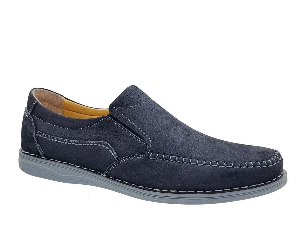 Il Mondo 21015 Navy Nubuck Δερμάτινα Ανδρικά Μοκασίνια