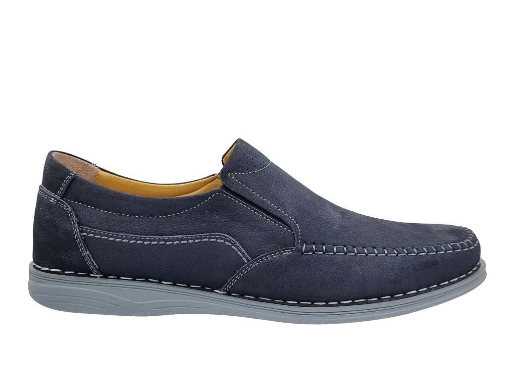 Il Mondo 21015 Navy Nubuck Δερμάτινα Ανδρικά Μοκασίνια