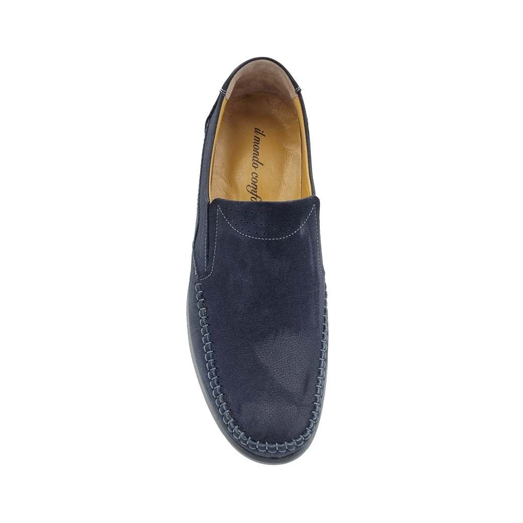 Il Mondo 21015 Navy Nubuck Δερμάτινα Ανδρικά Μοκασίνια
