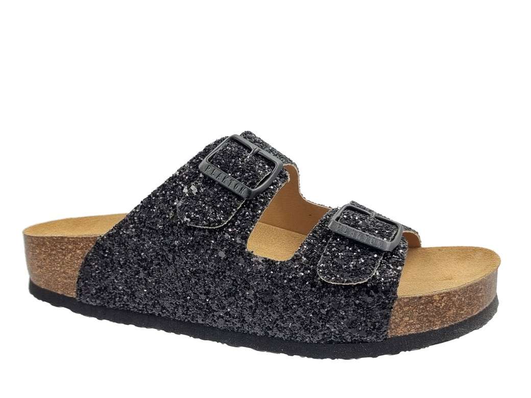 Plakton 340010 Glitter Negro Γυναικεία Σανδάλια