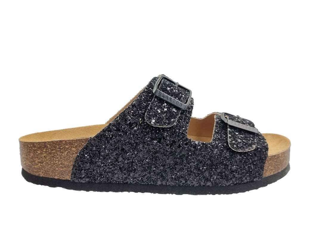 Plakton 340010 Glitter Negro Γυναικεία Σανδάλια