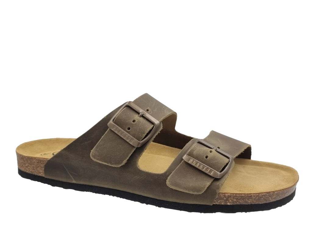 Plakton 175857 Apure Kaki 731-X Δερμάτινα Ανδρικά Σανδάλια