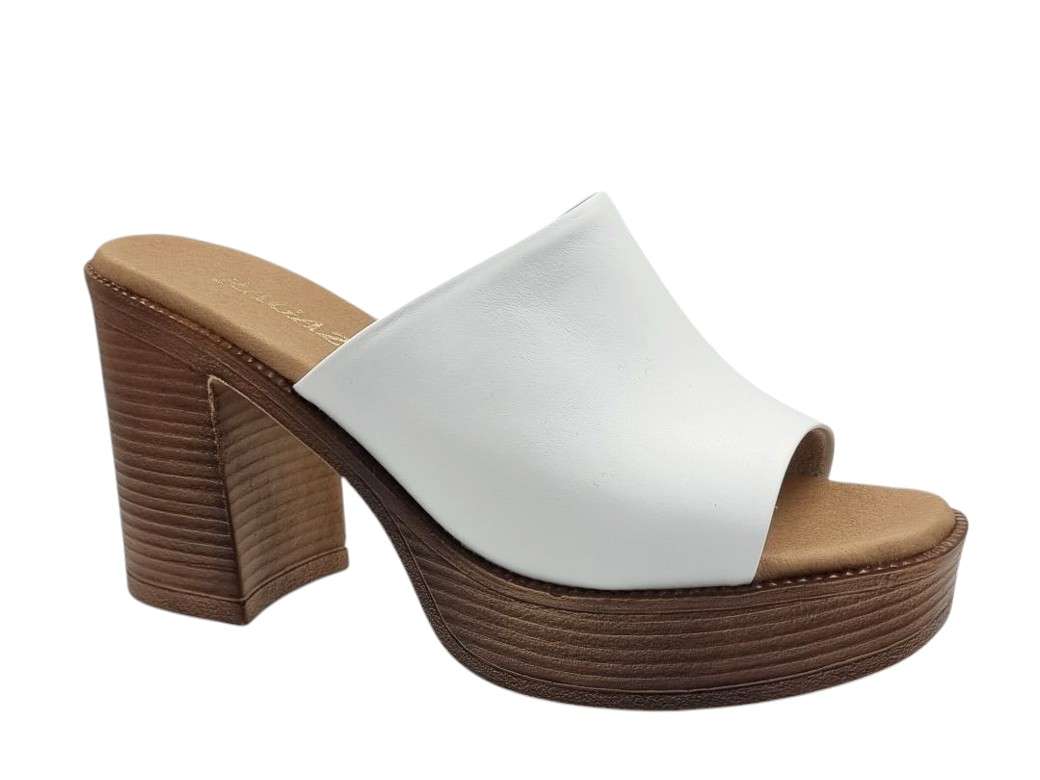 Ragazza 0920 Λευκά Δερμάτινα Mules