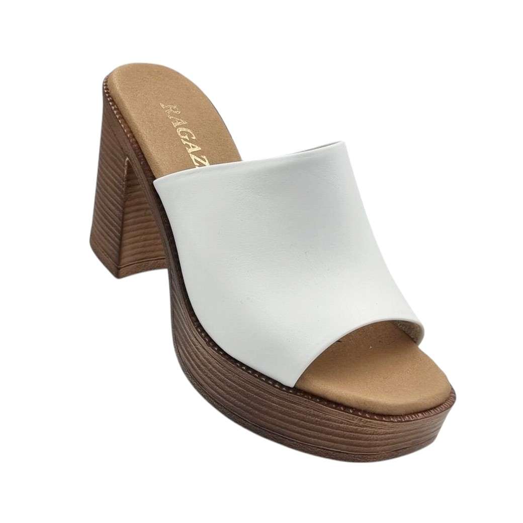 Ragazza 0920 Λευκά Δερμάτινα Mules