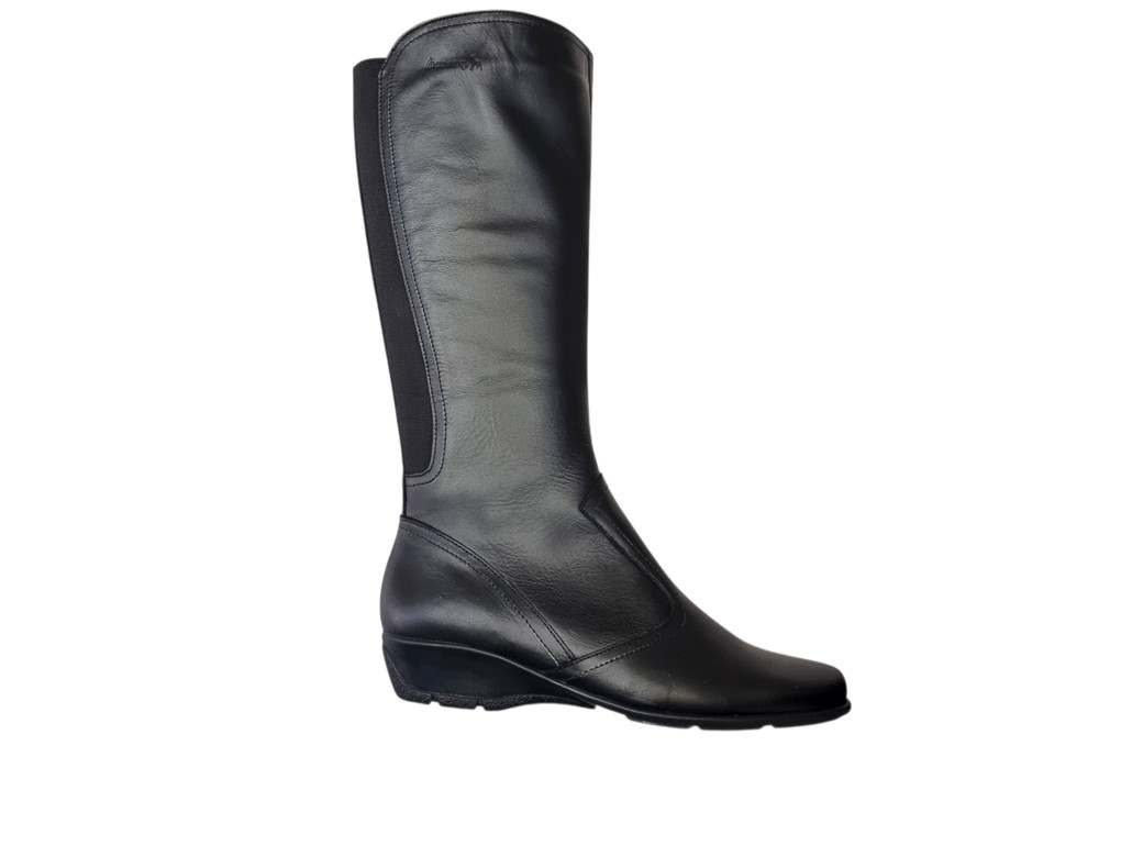 Boxer 51606 15-011 Μαύρες Δερμάτινες Γυναικείες Μπότες