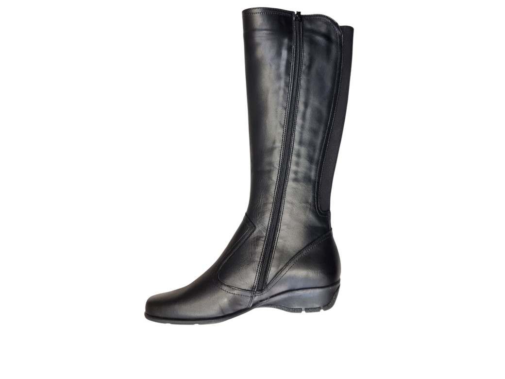 Boxer 51606 15-011 Μαύρες Δερμάτινες Γυναικείες Μπότες