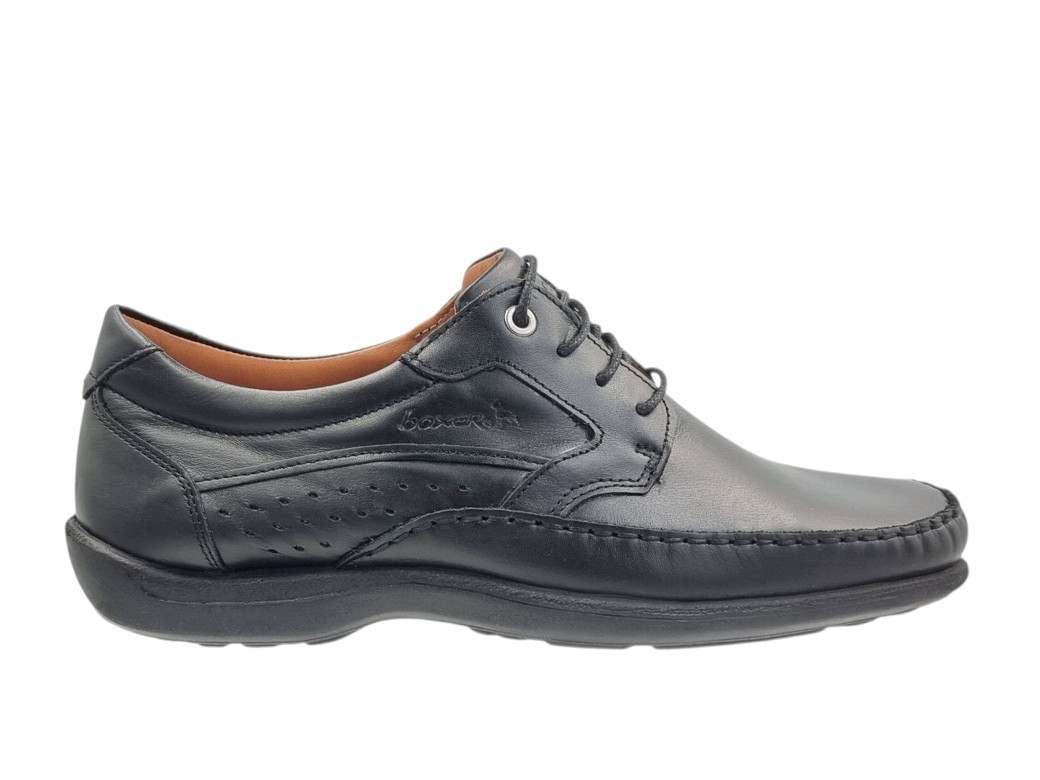 Boxer 15373 15-011 Μαύρα Δερμάτινα Ανδρικά Σκαρπίνια