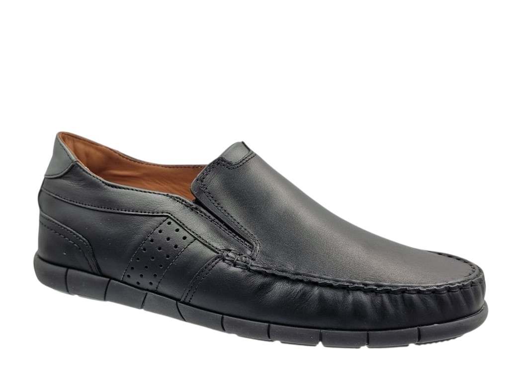 Boxer 21373 15-011 Μαύρα Δερμάτινα Ανδρικά Μοκασίνια