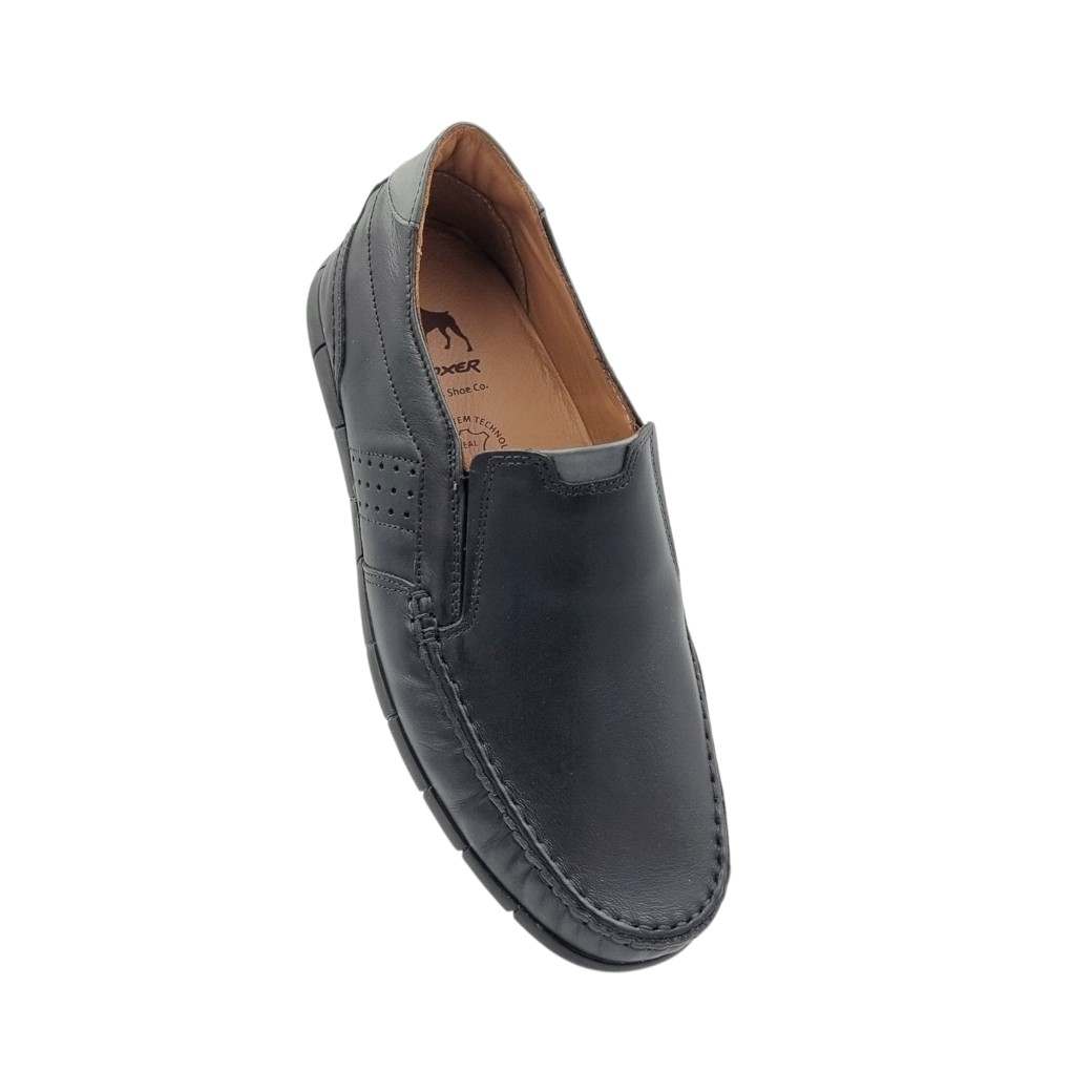 Boxer 21373 15-011 Μαύρα Δερμάτινα Ανδρικά Μοκασίνια