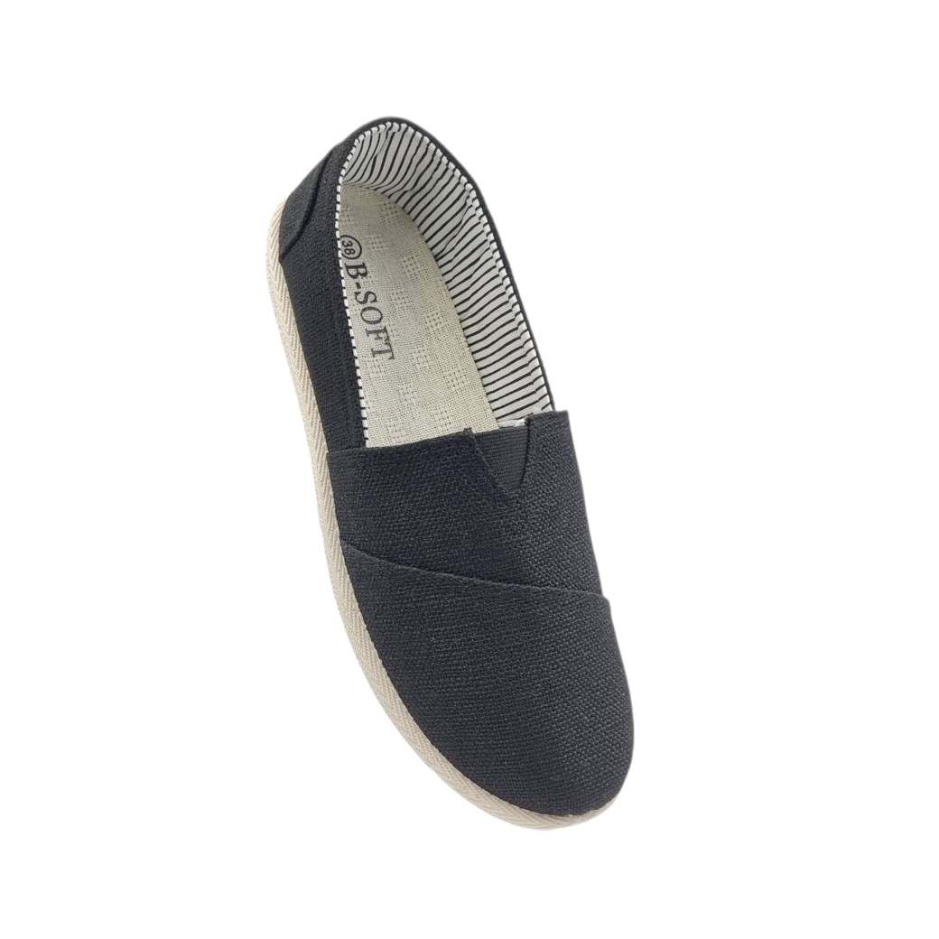 B-Soft 8215 Μαύρα Πάνινα Γυναικεία Loafers